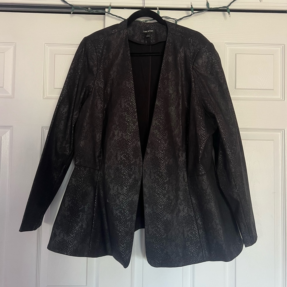 Lane Bryant faux leather/snake skin blazer